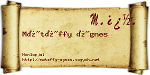 Mátéffy Ágnes névjegykártya