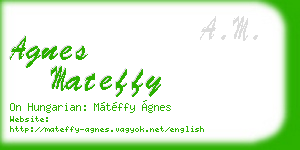 agnes mateffy business card